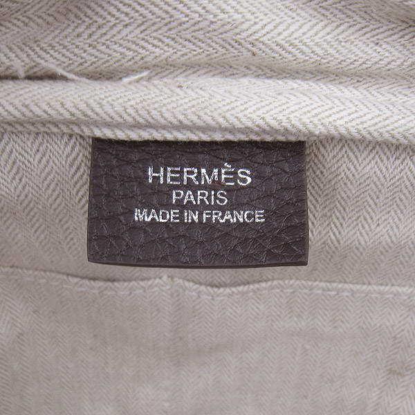 Best Replica Hermes Victoria Cowskin Leather Bags 2010 Dark Coffee H2802 - Click Image to Close